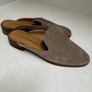 Lucky Brand Taupe Suede Slip-On Shoes